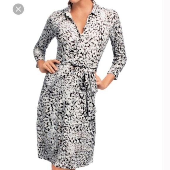 CAbi Animal Print Knit Jersey Shirt Midi Summer Dress Flowy & Comfy Size XS - Picture 1 of 9
